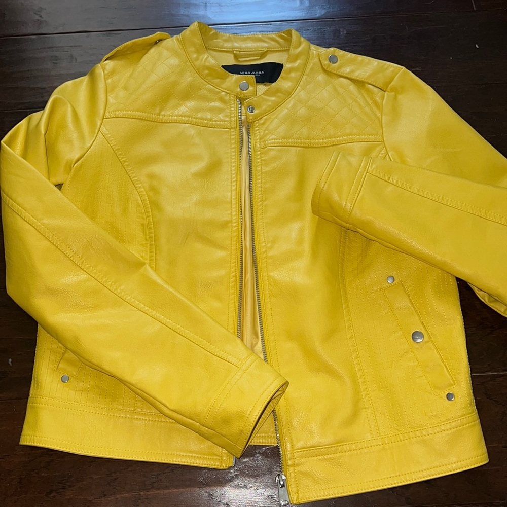 Yellow leather jacket